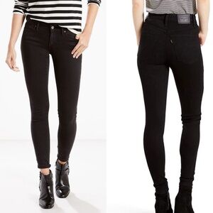 Levi’s High Rise Black Gray Skinny Stretch Jeans 25